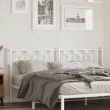 Cumpara ieftin Tăblie de pat metalică, alb, 180 cm
