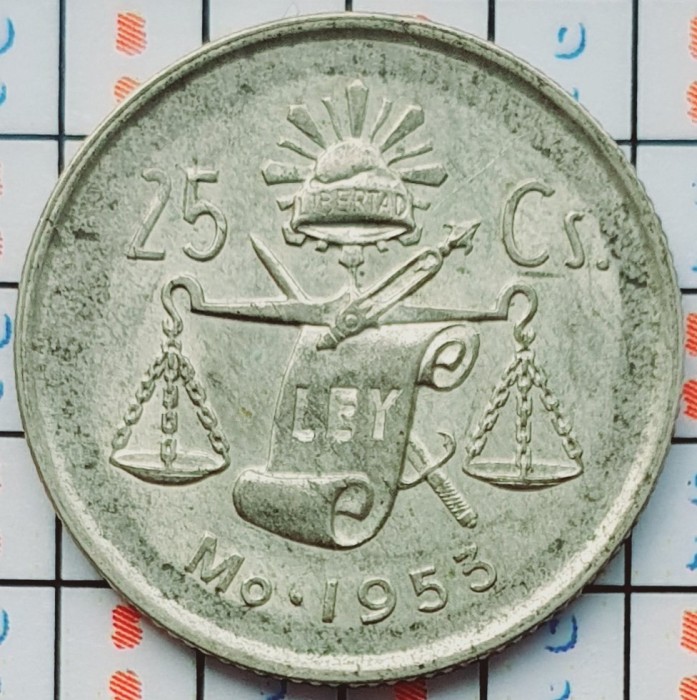 Mexic 25 Centavos 1953 argint - km 443 - A032