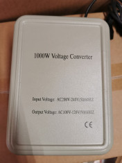 Convertor invertor transformator de tensiune 220V - 110V putere 1000W pt SUA NOU foto