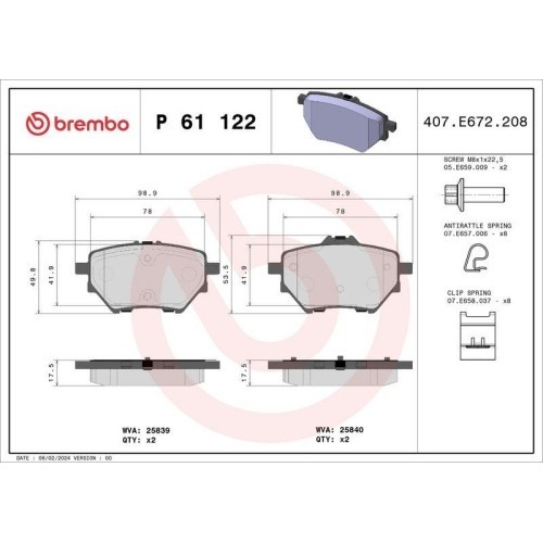 Placute frana Citroen Berlingo (Er , Berlingo Box (K9), C4 Grand Picasso 2 (Da , C4 3 (Ba , C4 Picasso 2 Van (Dd), C4 Picasso Ii, C4 Spacetourer (3d)