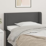 VidaXL Tăblie de pat cu aripioare gri 93x16x78/88 cm piele ecologică