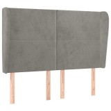 Cumpara ieftin Tablie de pat cu aripioare gri deschis 147x23x118/128cm catifea