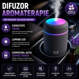 SMARTECH Umidificator de aer cu ultrasunete, difuzor aromaterapie 300ML, cu iluminat LED, pentru casa, birou si masina STH-4