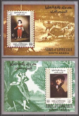 ARABIA DE SUD (UPPER YAFA) 1967 PICTURA ( 2 colite nedantelate) MNH foto