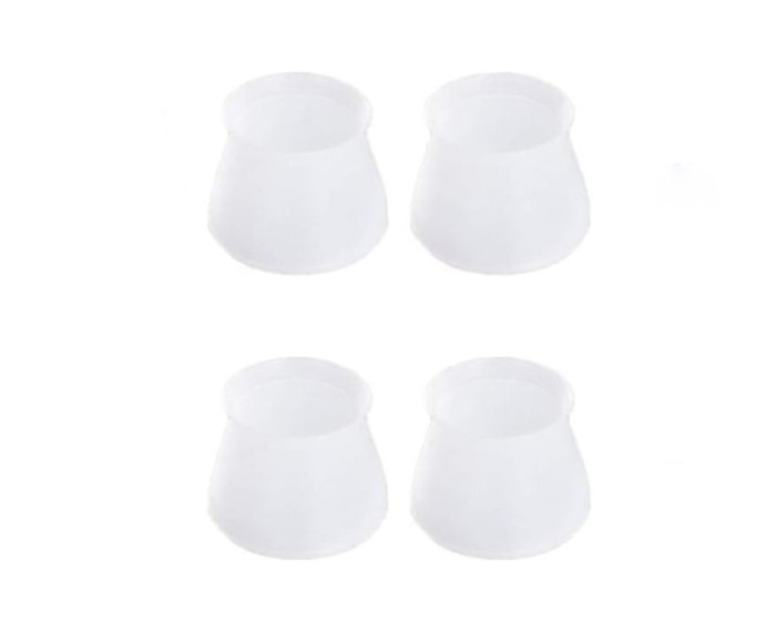 Set 4 Protectii din Silicon, Dimensiune Universala, pentru Picioare de Scaune si Mese, Transparente, CBD CORAL BEST DEALS 3 cm 4 cm 0.3 mm 0.3 mm 4 cm