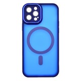 Husa tip MagSafe, Camera Protection Matte Silicon pentru iPhone 14 Pro Max Albastru