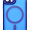 Husa tip MagSafe, Camera Protection Matte Silicon pentru iPhone 11 Pro Max Albastru