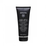 APIVITA Gel de curățare negru pentru față și ochi cu propolis și cărbune activ 150 ml