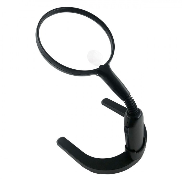 Lupă de Masă LED, 31cm, Negru, Mărire 3.5x, Braț Reglabil, Baterii Incluse