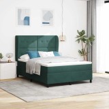 Cumpara ieftin Pat cu arcuri cu headboard Verde inchis 200 x 160 cm Catifea