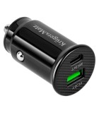 Incarcator auto 12-24VDC bricheta - USB TYPE C + USB 3.1A QC 3.0 PD, KRUGER And MATZ