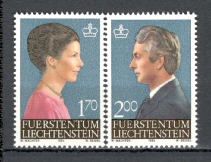 Liechtenstein.1984 Printul mostenitor Hans Adam si Printesa Marie SL.166