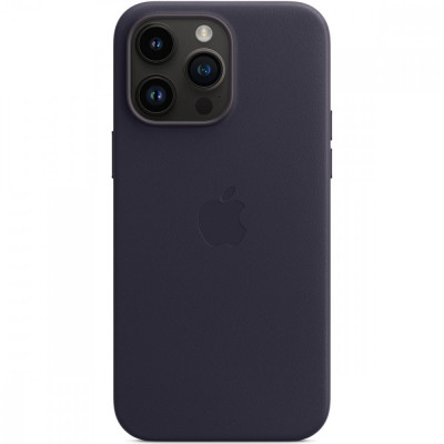 Husa de protectie telefon Apple pentru iPhone 14 Pro Max, Magsafe, Piele ecologica, Negru foto