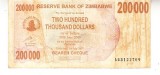 M1 - Bancnota foarte veche - Zimbabwe - 200 000 dolari - 2008