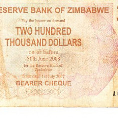 M1 - Bancnota foarte veche - Zimbabwe - 200 000 dolari - 2008