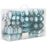 Set globuri si decoratiuni de Craciun, 72 piese, diverse dimensiuni, albastru Household NewTrend