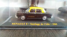 macheta renault 8 taxi santiago de chile 1965 - ixo, sc. 1/43, noua. foto