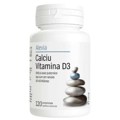 Calciu Vitamina D3 120 comprimate Alevia foto