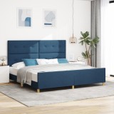 VidaXL Cadru de pat, albastru, 200x200 cm, textil
