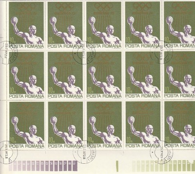 JOCURILE OLIMPICE DE VARA MUNCHEN ( LP 797 ) 1972 OBLITERATA BLOC DE 15 foto