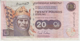 M1 - Bancnota foarte veche - Marea Britanie - Clydesdale - 20 lire sterline