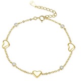 Cumpara ieftin Bratara din argint 925 pentru dama, JW1790, model inimioare, placata cu aur