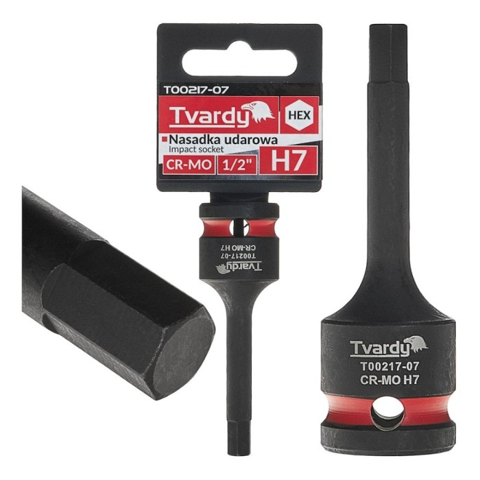 Cheie tubulara de impact HEX 1 / 2&quot;, H7, Cr-Mo, Tvardy T00217-07