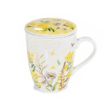 Cumpara ieftin Cana portelan cu infuzor ceai in cutie cadou Musetel &Oslash; 8,5 cm x 11 H, 300 ml