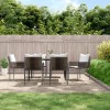 Set 6 Scaune Gradina Gossi Poliratan Maro cu Perne, 54x61x83 cm, Exterior, Ratan PE, Otel