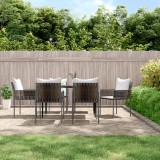 Set 6 Scaune Gradina Gossi Poliratan Maro cu Perne, 54x61x83 cm, Exterior, Ratan PE, Otel