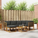 vidaXL Set de canapele de exterior cu pernă 7 pcs Natural și Antracit 3366660