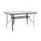 Masa de gradina Ensure ? Blat sticla Waterwave? 5 mm &amp; cadru metalic alb, 120?70?70 cm