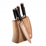 Set de cutite cu suport lemn, 7 piese, Rose Gold Berlinger Haus BH 2479