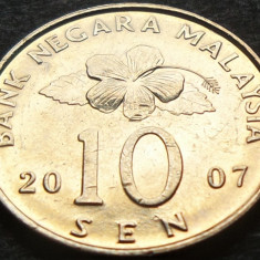 Moneda 10 SEN - MALAEZIA, anul 2007 *cod 3315 = A.UNC