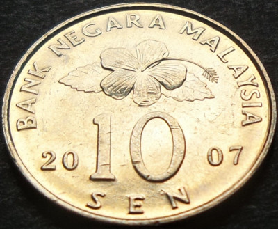 Moneda 10 SEN - MALAEZIA, anul 2007 *cod 3315 = A.UNC foto