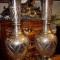 Set de 2 elegante vaze din bronz masiv de dimensiuni impresionante gravate
