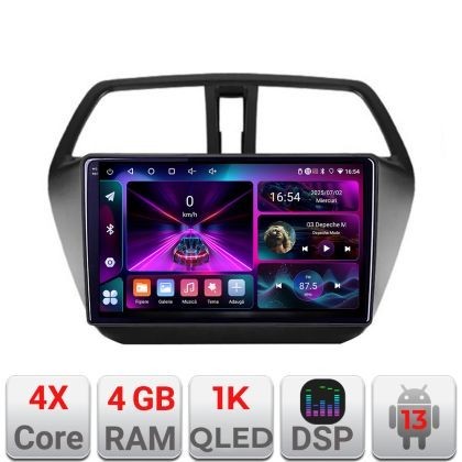 Navigatie Suzuki S-Cross Quad Core A-337 4+64 InCell Display 1K Android Waze USB Navigatie Internet Youtube Radio CarStore Technology
