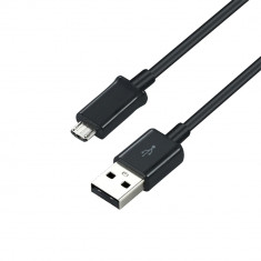 Cablu cu conectori USB tip A tata si microUSB tata, Samsung ECB-DU5ABE, lungime 1m, bulk, negru