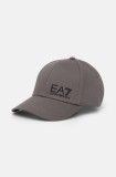 EA7 Emporio Armani șapcă de baseball din bumbac culoarea gri, cu imprimeu, AF11989.7X000005