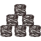 Set de 6 suporturi decorative pentru servetele India Artistic, aliaj, negru, 6,3 x 2,5 cm