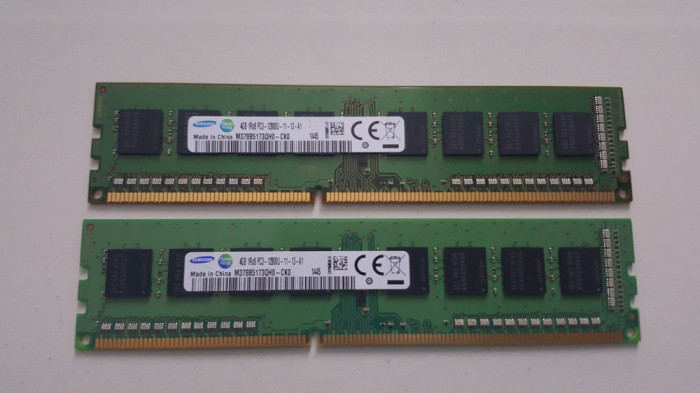 Kit 8 GB( 2 x 4 Gb ) SAMSUNG DDR 3 PC3-12800 1600 MHz , Memorie PC Desktop
