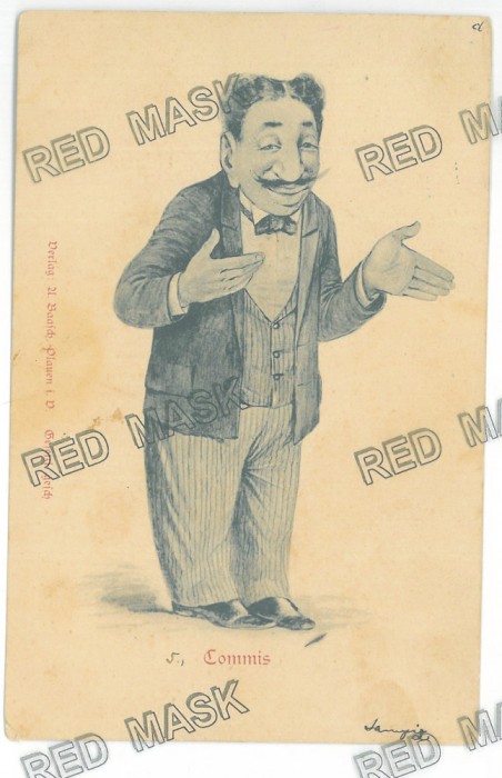 4823 - ORADEA, JEW Commercial employee, Litho, Romania - old postcard - used - 1899