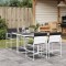 vidaXL Set mobilier de grădină, 5 piese, cu perne, alb, textilenă 3295103