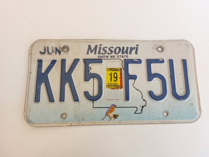 Missouri Inmatriculare USA original, decor de perete