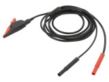 Cablu Kelvin ST&Auml;UBLI 20A 1kV 2,5m cu mufă banană 4mm și clemă crocodil