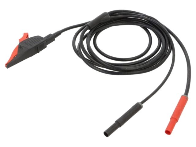 Cablu Kelvin ST&Auml;UBLI 20A 1kV 2,5m cu mufă banană 4mm și clemă crocodil
