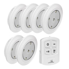 Set 6 lampi cu telecomanda MCE0165, LED, 3 x AAA