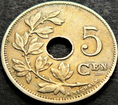 Moneda istorica 5 CENTIMES - BELGIA, anul 1922 *cod 1735 A foto