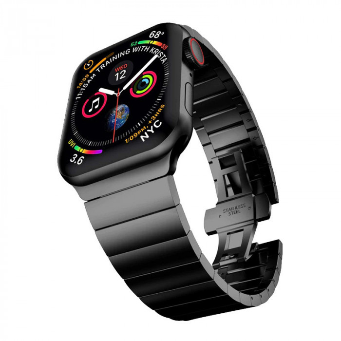 Curea metalica ceas Apple Watch seria 6 5 4 3 2 1 42mm / 44 mm - negru