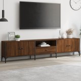 vidaXL Comodă TV cu sertar, stejar maro, 200x25x44 cm, lemn prelucrat